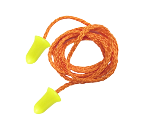 Corded PU Foam Earplugs (EP-HR002)-yellow