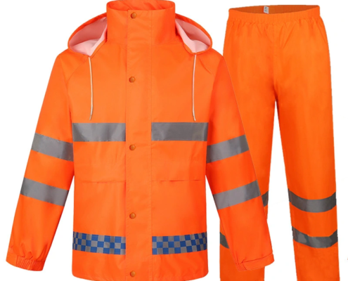 EP-BD009 Reflective Split Rain Suit-ORANGE