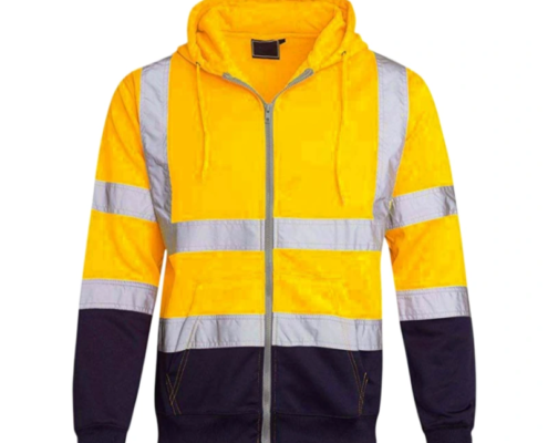 EP-BD012 Color Blocked Reflective Hooded Sweatshirt-yellow