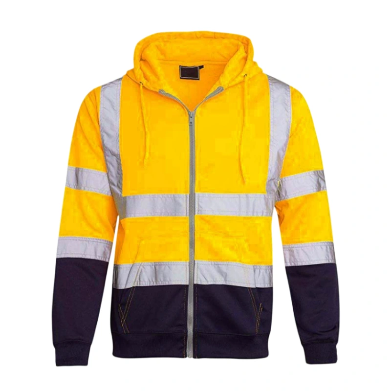 EP-BD012 Color Blocked Reflective Hooded Sweatshirt-yellow