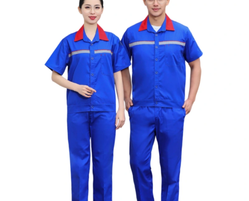 EP-BD014 Antistatic Short Sleeve Work Shirt-BLUE