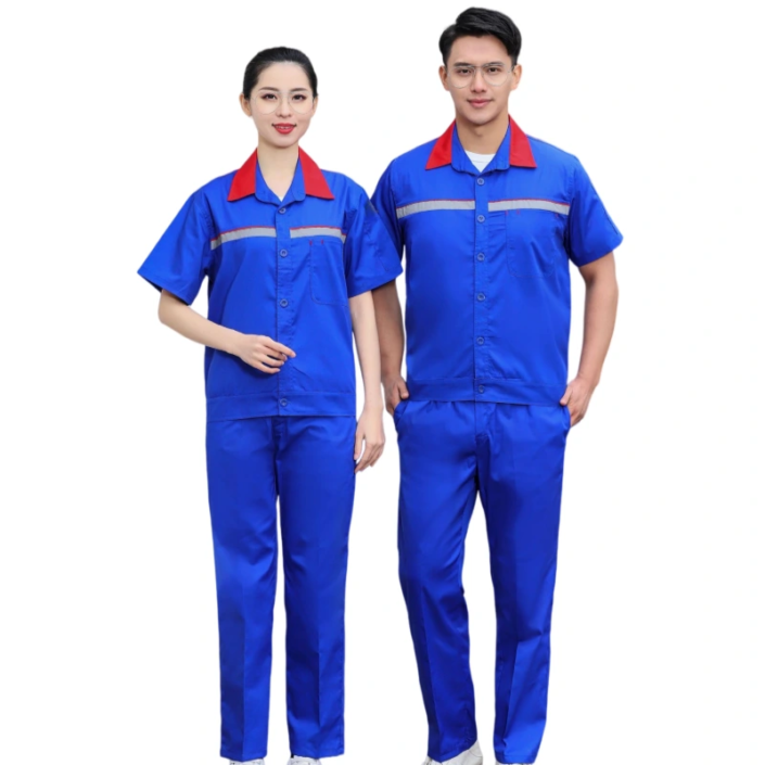 EP-BD014 Antistatic Short Sleeve Work Shirt-BLUE