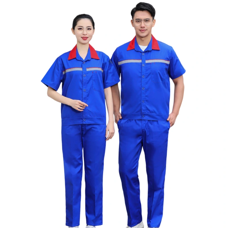 EP-BD014 Antistatic Short Sleeve Work Shirt-BLUE