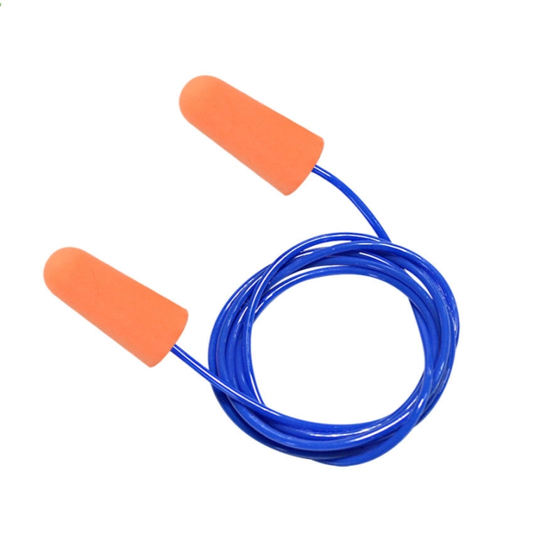 EP-HR003 Colored Corded PU Foam Earplugs-blue and orange