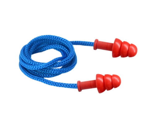 EP-HR008 Corded Reusable Silicone Earplugs-red