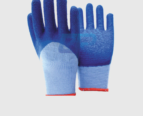 10 Gauge Blue Latex Half Coated Gloves