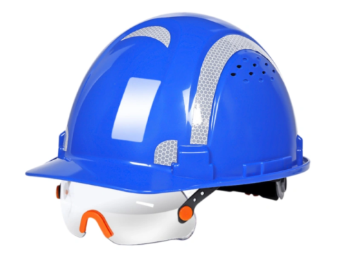 Integrated Goggle Safety Helmet (EP-HD004)-blue