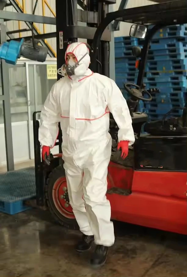 Microporous disposable protective suit application