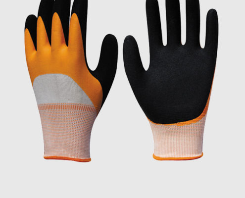 Double Layers Latex Sandy Coated Gloves