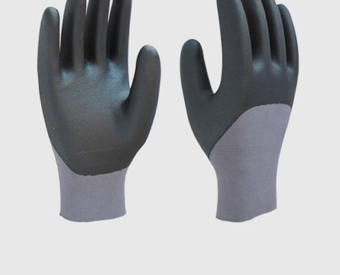 13 Gauge Polyester or Nylon Nitrile Half Coated Work Gloves