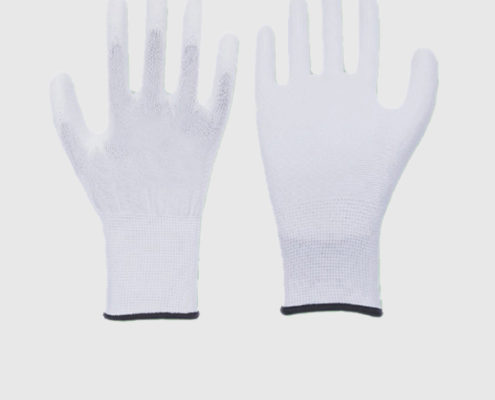 White Polyurethane Coated Gloves, Electric Gloves