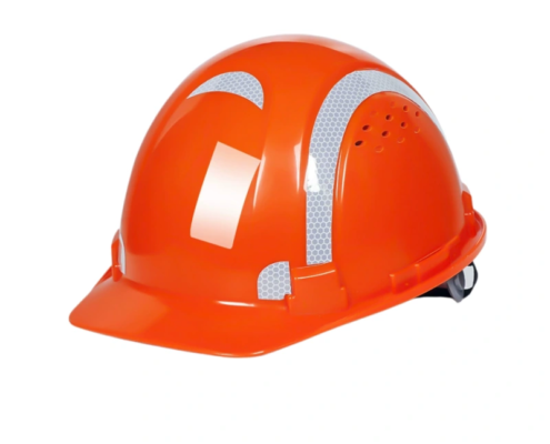 Reflective Vented ABS Safety Helmet (EP-HD003)-orange