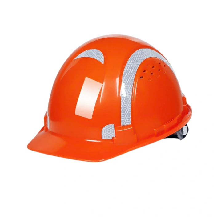 Reflective Vented ABS Safety Helmet (EP-HD003)-orange