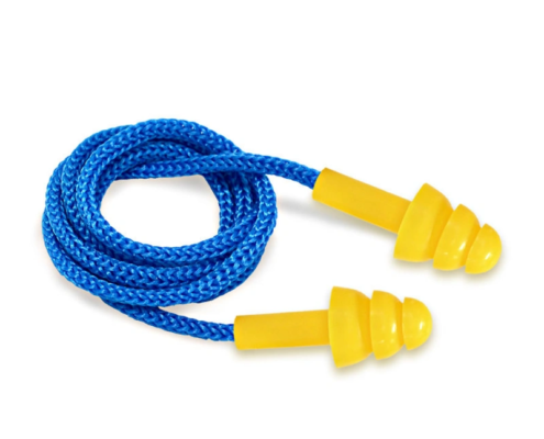Reusable Corded Silicone Earplugs (EP-HR006)-YELLOW BLUE