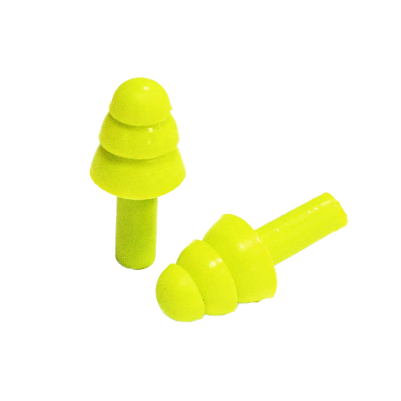 Reusable Pure Silicone Earplugs (EP-HR005)-yellow