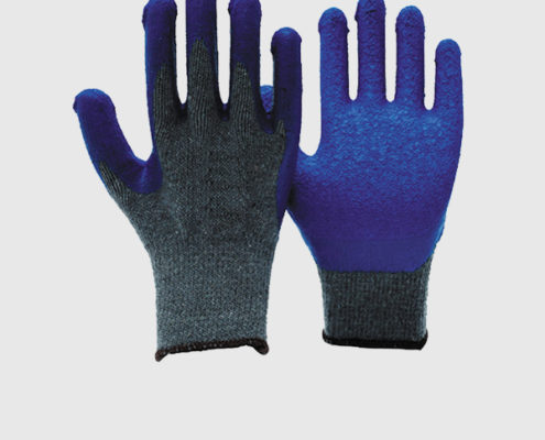 10 Gauge Blue Latex Coated Work Gloves with Recycle Yarn