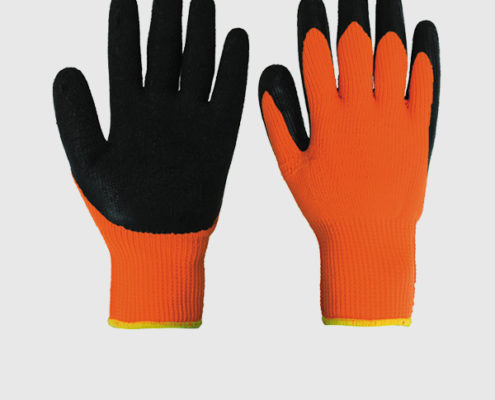 7 Gauge Winter Warm Crinkle Latex Coated Gloves